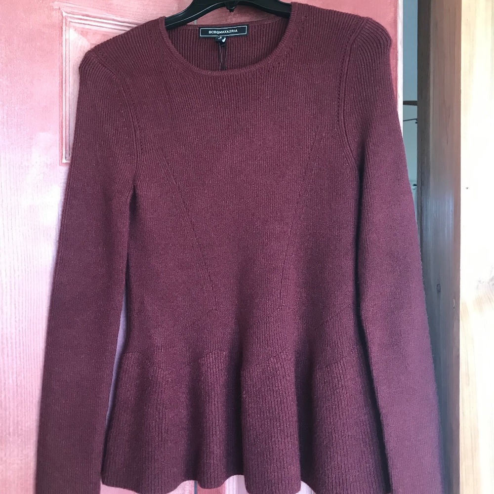 BCBGMAXAZRIA Burgundy Port Sweater M